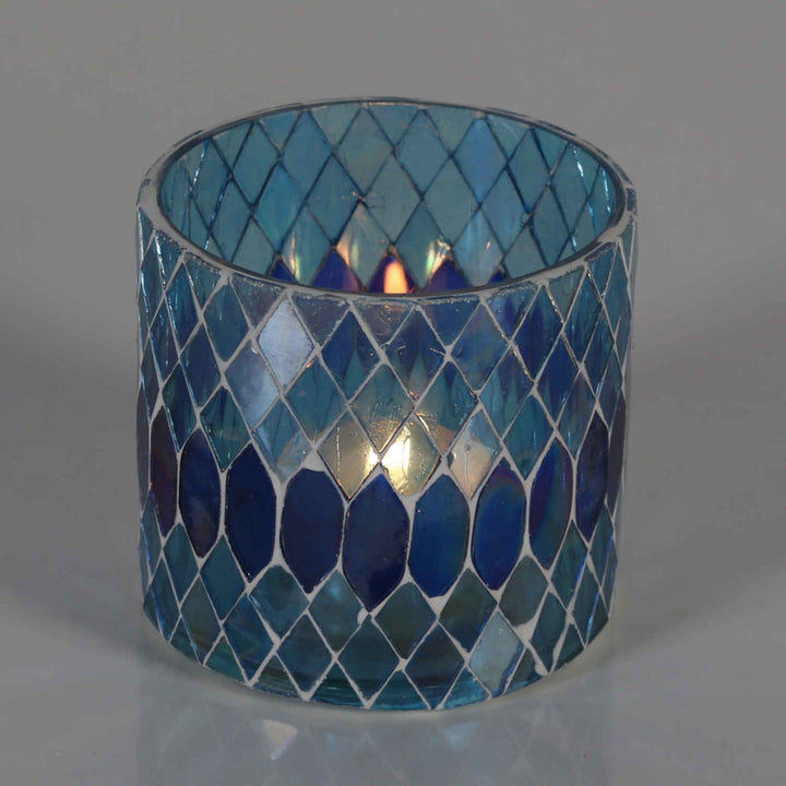 Moroccan mosaic lantern Rayan dark blue