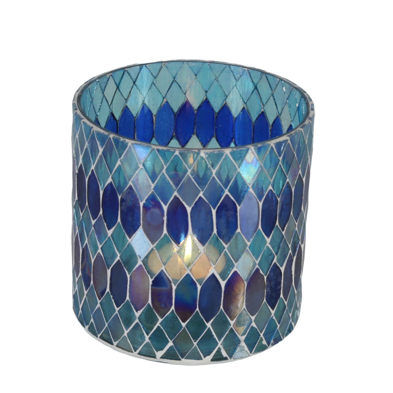 Moroccan mosaic lantern Rayan dark blue