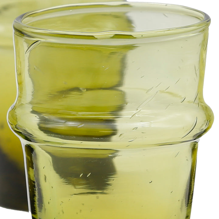 Classic tea glasses in honey brown - robust, stackable and uniquely crafted 