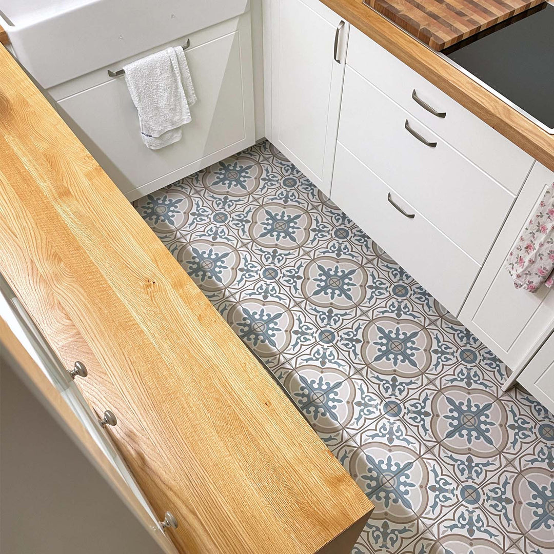 Cement look tiles grey-blue – 20x20 cm