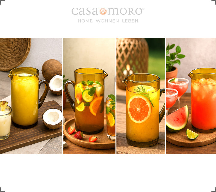 Honey-colored water carafe with 1 liter volume - ideal for water, juice or spritzer