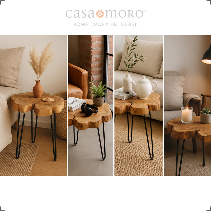 Living room table made of solid teak, perfect as a side table or coffee table